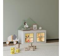 Juguetero vipsali con tapa mdf 56x60x33 cm - verde/blanco [en.casa]