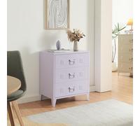 [en.casa] Cajonera Oficina Hämeenlinna Mueble de Taller Diseño Industrial Mueble Archivador para Oficina con 3 Cajones con Ranuras de Ventilación Acero 60 x 40 x 72cm - Lila Claro