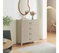 Armario metálico "Hämeenlinna" con 4 cajones, acero, 80 x 40 x 92 cm, color beige