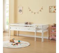 Cama elevada para niños siikalatva madera de pino 90 x 200 cm - blanco [en.casa]