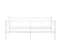 [en.casa] Cama con esctructura de Metal con Colchón Kreava 90x200cm Cama Simple Cama Individual Reposacabezas y Reposapiés Decorativos Sofá Diván Oeko Tex 100 Blanco