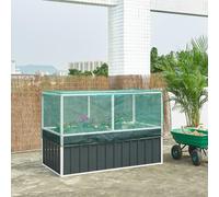 [en.casa] Cama Elevada para Jardín Alblasserdam Arriate Elevado con Malla de Protección Huerto Urbano Jardinera Exterior con 1 Par de Guantes Acero Nailon 174 x 90 x 118 cm - Antracita/Verde