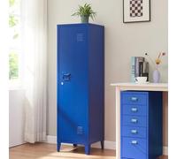 [en.casa] Casillero Metálico Kurikka con 2 Llaves Guardarropa Armario de Taquilla con 3 Compartimientos Cerradura Magnética y Patas 137 x 38 x 38 cm Acero - Azul