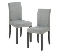 [en.casa] Conjunto de 2 Sillas de Comedor Hamburg Set de 2 Sillas de Cocina Elegantes y Acolchadas con Respaldo Alto Madera Tela 89 x 43 x 54 cm - Gris Claro