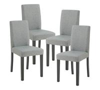 Conjunto de 4 sillas de comedor hamburg 89x43x54 cm tela - gris claro [en.casa]