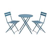Set bistro caprile 3-piezas plegables 71 x 60 cm - turquesa [en.casa]