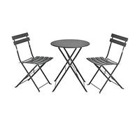 Set bistro caprile 3-piezas plegables 71 x 60 cm - gris oscuro [en.casa]