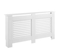 [en.casa] Cubre Radiador 152x19x82cm Decoración Radiator Tapar la calefacción MDF Blanco