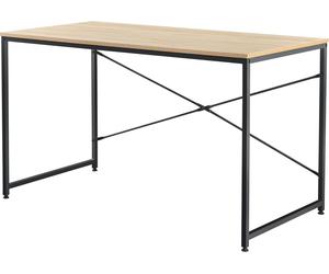 [en.casa] Escritorio de 120x60x72 cm, diseño imitación roble. Escritorio de oficina, escritorio para ordenador, mesa de trabajo, mesa para PC