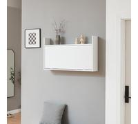 Escritorio plegable "Rautalampi" con estante y 2 compartimentos, de 83 x 48 x 15 cm, color blanco