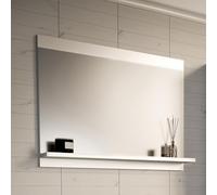 [en.casa] Espejo de Pared Krildihana Espejo de Baño Rectangular con Estante Instalación Mural Cuarto de Baño 60 x 50 x 12 cm - Blanco