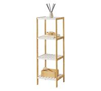 Estantería de bambú con 4 niveles balsfjord natural/blanco [en.casa]