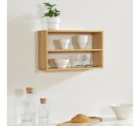 [en.casa] Estantería de Pared para Baño Cocina con 3 Estantes Mueble Auxiliar de 3 Niveles Bambú 50 x 15 x 30 cm - Natural