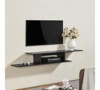 Estantería de pared para tv støvring 4 compartimentos aglomerado 21 x 150 x 25 cm - negro [en.casa]