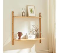 Estantería de pared tingvoll con 2 estantes 85x85x25cm - bambú [en.casa]