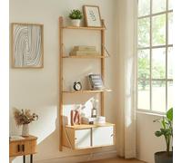 Estantería de pared tingvoll con 3 estantes 176x65x34cm - bambú [en.casa]