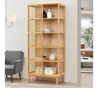 Estantería de pie trundholm de 5 niveles bambú 185 x 80 x 45 cm - color natural [en.casa]
