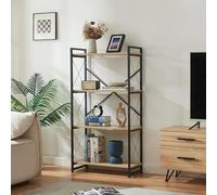 Estantería de pie skørping de 4 niveles 150x65x30 cm - negro/efecto roble [en.casa]