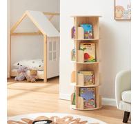 Estantería giratoria chasek 4 niveles pino 125x44 cm natural [en.casa]