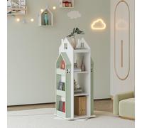 Estantería giratoria para niños vipsali en forma de casa 108x40x40 cm - verde/blanco [en.casa]