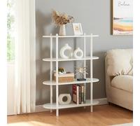 Librería øvre con 4 estantes metal 108x80x30cm - blanco [en.casa]