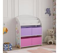 Estantería infantil orust con motivos aglomerado 98x83x30 cm - motivo del océano púrpura/rosa [en.casa]