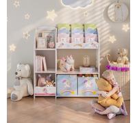 Estantería infantil lysekil 100x93x30 cm - motivo de unicornio [en.casa]