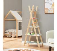 [en.casa] Estantería Infantil Vanlilu de 5 Niveles en Diferentes Tamaños Librería Mueble e Salón Estilo Moderno Estantería de Pie Multiusos Versátil Pino - Natural Blanco