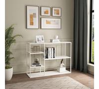 [en.casa] Estantería Isojoki con 5 Compartimentos Mueble de Salón con Estantes Librería de 5 Niveles Estantería de Pie Diseño Industrial Acero 120 x 35 x 87,5 cm - Blanco Mate