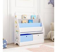 Estantería para niños neda con motivo koala 74 x 71 x 23 cm blanco/azul /gris [en.casa]