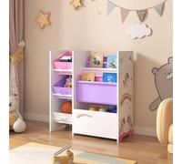 Estantería para niños vimianzo motivo unicornio aglomerado/tela 60 x 65 x 30 cm multicolor [en.casa]