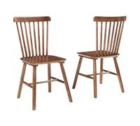 Set de 2 sillas de comedor karmoy madera de caucho 89x46x52 cm nogal [en.casa]