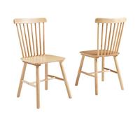 Set de 2 sillas de comedor karmoy madera de caucho 89x46x52 cm natural [en.casa]