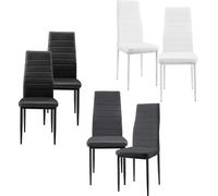 [en.casa]® Juego de 6 sillas para comedor en gris oscuro. Ideales para salón, comedor o cocina. Sillas
