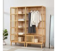 Perchero burro vemb y estantería trundholm bambú 185 x 160 x 45 cm - color natural [en.casa]