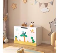 Juguetero para niños oleiros motivo dinosaurio aglomerado 40 x 60 x 30 cm multicolor [en.casa]