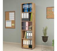 Librería vara de 5 niveles aglomerado 178 x 49 x 30 cm roble [en.casa]
