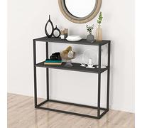 Mesa consola hemsedal un estante aglomerado/metal 90 x 90 x 34 cm antracita [en.casa]