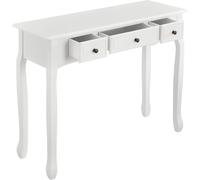 [en.casa] Mesa consola con 3 cajones, estilo rústico, color blanco. Puede utilizarse como tocador, consola, mesa auxiliar o mesa de entrada