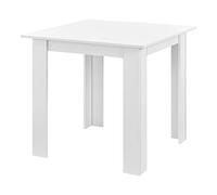 [en.casa] Mesa de Comedor Algermissen 80 x 80 x 76 cm Mesa de Cocina o Salón Cuadrada Escritorio para Oficina Mesa de Bistro para 4 Personas Blanco