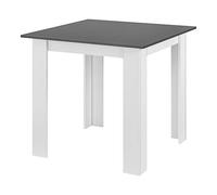 [en.casa] Mesa de Comedor Algermissen 80 x 80 x 76 cm Mesa de Cocina o Salón Cuadrada Escritorio para Oficina Mesa de Bistro para 4 Personas Gris Oscuro y Blanco