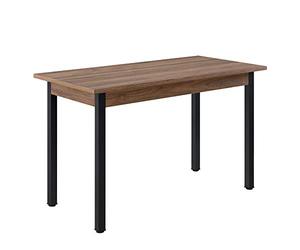[en.casa] Mesa de Comedor Den HAAG 120 x 60 x 75 cm Mesa de Cocina o Salón para 4 Sillas Escritorio Resistente Mesa para Oficina Efecto Nuez y Negro