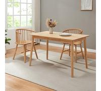 [en.casa] Mesa de Comedor Klijori Mesa de Cocina Rectangular para 6 Personas 140 x 70 x 74 cm Madera de Caucho - Natural