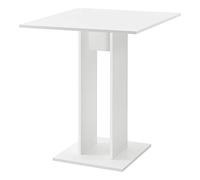 [en.casa] Mesa de Comedor Lindesnes 65 x 65 x 78 cm Mesa de Cocina o Salón Cuadrada Mesa de Bar Mesa de Bistro Blanco
