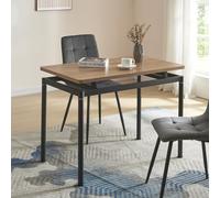 [en.casa] Mesa de Comedor Rectangular para Cocina Oficina 4 Personas Diseño Moderno Elegante 4 Patas de Acero Tablero de MDF 100 x 60 x 75 cm - Efecto Roble Negro