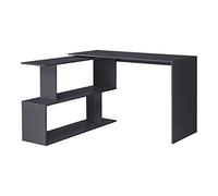 Mesa escritorio arendal en forma l aglomerado 77x120x50 cm gris oscuro [en.casa]