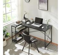 Escritorio raundsvalt forma de l 137x88x75 cm - negro [en.casa]