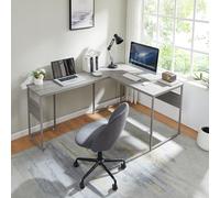 Escritorio karlstang forma de l 166x120x75 cm - gris claro [en.casa]