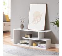 Mesa tv anän con estantes aglomerado 100x30x42 cm - blanco [en.casa]