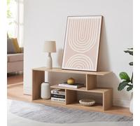 [en.casa] Mesa TV Anän con Compartimentos Abiertos y Estantes Mueble TV con Estilo Soporte para Televisores Estantería Independiente para Sala Dormitorio Aglomerado 100x30x42 cm - Efecto Roble